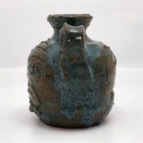 Toothy Small Folk Art Pottery Face Jugs - A Pair