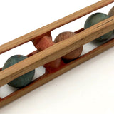 Charming Old Carved, Painted Whimsy with Linked Balls in Cages