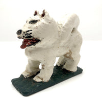 Marvelous Sculpted White Folk Art Dog