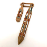 Charming Old Carved, Painted Whimsy with Linked Balls in Cages