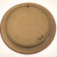 Funky Abstract Hand-painted Ceramic Plate Signed Monk - Larger of Two