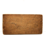 Antique Wood Slide Top Box Lid with Carved Alphabet