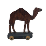 Old Handmade Wooden Camel Rolling Toy