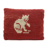 Antique Needlepoint Cat Pillow