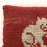 Antique Needlepoint Cat Pillow