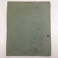 Ink Painting of Man in Partial Profile on Green Paper