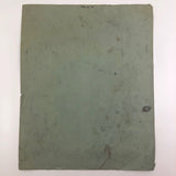 Ink Painting of Man in Partial Profile on Green Paper