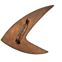 Mid-Century Enamel on Copper Boomerang Shaped Pin