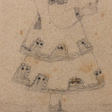 Two Girls and Dog, Sketchbook Drawings by Emma Ackerley, Sing Sing NY, 1870