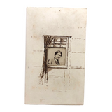 Wonderful Antique CDV Photo Portrait with Homemade Hand-drawn Mount