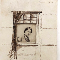 Wonderful Antique CDV Photo Portrait with Homemade Hand-drawn Mount