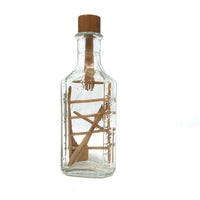 Vintage Folk Art Bottle Whimsy with Ladder, Axe, Cross