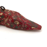 Red with Green and White Spots Old Folk Art Ice Fishing Decoy