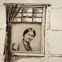 Wonderful Antique CDV Photo Portrait with Homemade Hand-drawn Mount