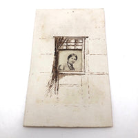 Wonderful Antique CDV Photo Portrait with Homemade Hand-drawn Mount