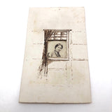 Wonderful Antique CDV Photo Portrait with Homemade Hand-drawn Mount