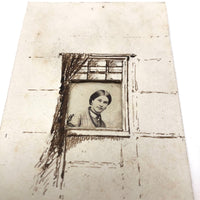 Wonderful Antique CDV Photo Portrait with Homemade Hand-drawn Mount
