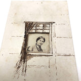 Wonderful Antique CDV Photo Portrait with Homemade Hand-drawn Mount