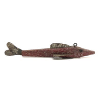 Marvelous Red with Silver Spots Old Folk Art Ice Fishing Decoy