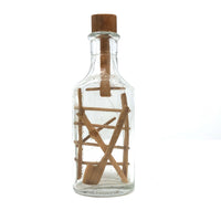 Vintage Folk Art Bottle Whimsy with Ladder, Axe, Cross