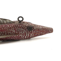 Marvelous Red with Silver Spots Old Folk Art Ice Fishing Decoy