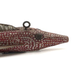Marvelous Red with Silver Spots Old Folk Art Ice Fishing Decoy