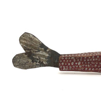 Marvelous Red with Silver Spots Old Folk Art Ice Fishing Decoy