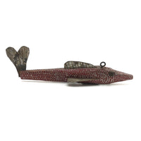 Marvelous Red with Silver Spots Old Folk Art Ice Fishing Decoy