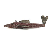 Marvelous Red with Silver Spots Old Folk Art Ice Fishing Decoy