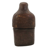 Antique Handblown Glass Hip Flask with Leather Cover