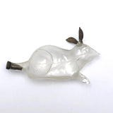 Marvelous Molded Blown Glass Gilded Rabbit Shaped Perfume Bottle with Stopper