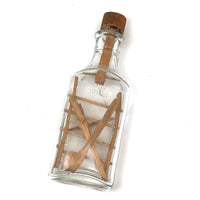 Vintage Folk Art Bottle Whimsy with Ladder, Axe, Cross