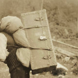Hiker with Heavy Load, Antique Real Photo Postcard