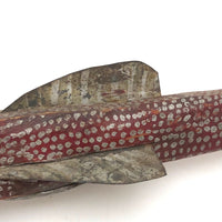 Marvelous Red with Silver Spots Old Folk Art Ice Fishing Decoy