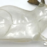Marvelous Molded Blown Glass Gilded Rabbit Shaped Perfume Bottle with Stopper