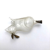 Marvelous Molded Blown Glass Gilded Rabbit Shaped Perfume Bottle with Stopper