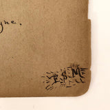Ink on Paper 19th Century "Auld Lang Syne"  Man and Bear Friends Drawing