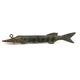 Mottled Green and Gold Old Folk Art Ice Fishing Decoy