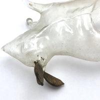 Marvelous Molded Blown Glass Gilded Rabbit Shaped Perfume Bottle with Stopper