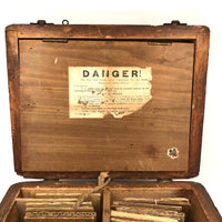 Amazing Glass Lantern Slides Carrying Case with Fantastic Patina