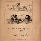 Ink on Paper 19th Century "Auld Lang Syne"  Man and Bear Friends Drawing