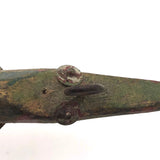 Mottled Green and Gold Old Folk Art Ice Fishing Decoy