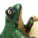 Wonderful 1920s Weller Pottery Frog on Lily Pad Planter - repaired, but great