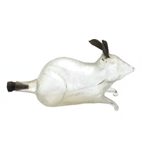 Marvelous Molded Blown Glass Gilded Rabbit Shaped Perfume Bottle with Stopper