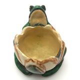 Wonderful 1920s Weller Pottery Frog on Lily Pad Planter - repaired, but great