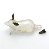 Marvelous Molded Blown Glass Gilded Rabbit Shaped Perfume Bottle with Stopper