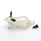 Marvelous Molded Blown Glass Gilded Rabbit Shaped Perfume Bottle with Stopper