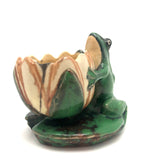 Wonderful 1920s Weller Pottery Frog on Lily Pad Planter - repaired, but great