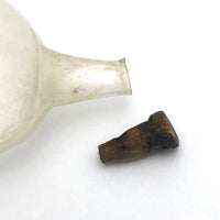 Marvelous Molded Blown Glass Gilded Rabbit Shaped Perfume Bottle with Stopper