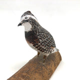 SOLD Delicately Carved and Painted Perched Quail by Maine Carver L.W Slevans
